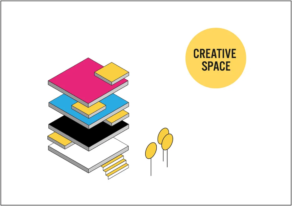 Creative Space Isometric Building illustrating a Creative Space
